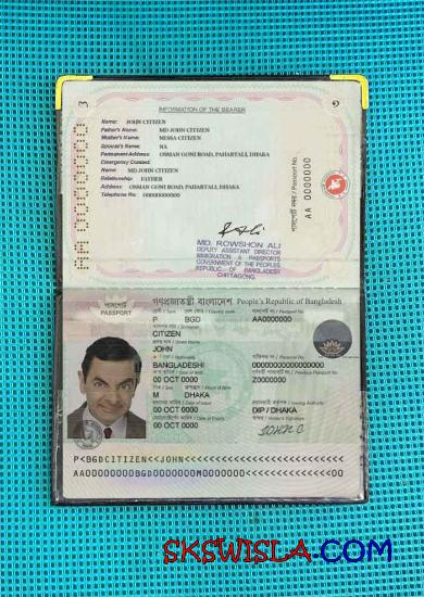 Bangladesz paszport nowy (Machine Readable Passport) od kwietnia 2010 wygląd zdjęcia pliki PSD, skan i fotografowany obraz